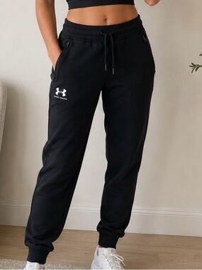 Under Armour Black Jogger Pants with White Logo
